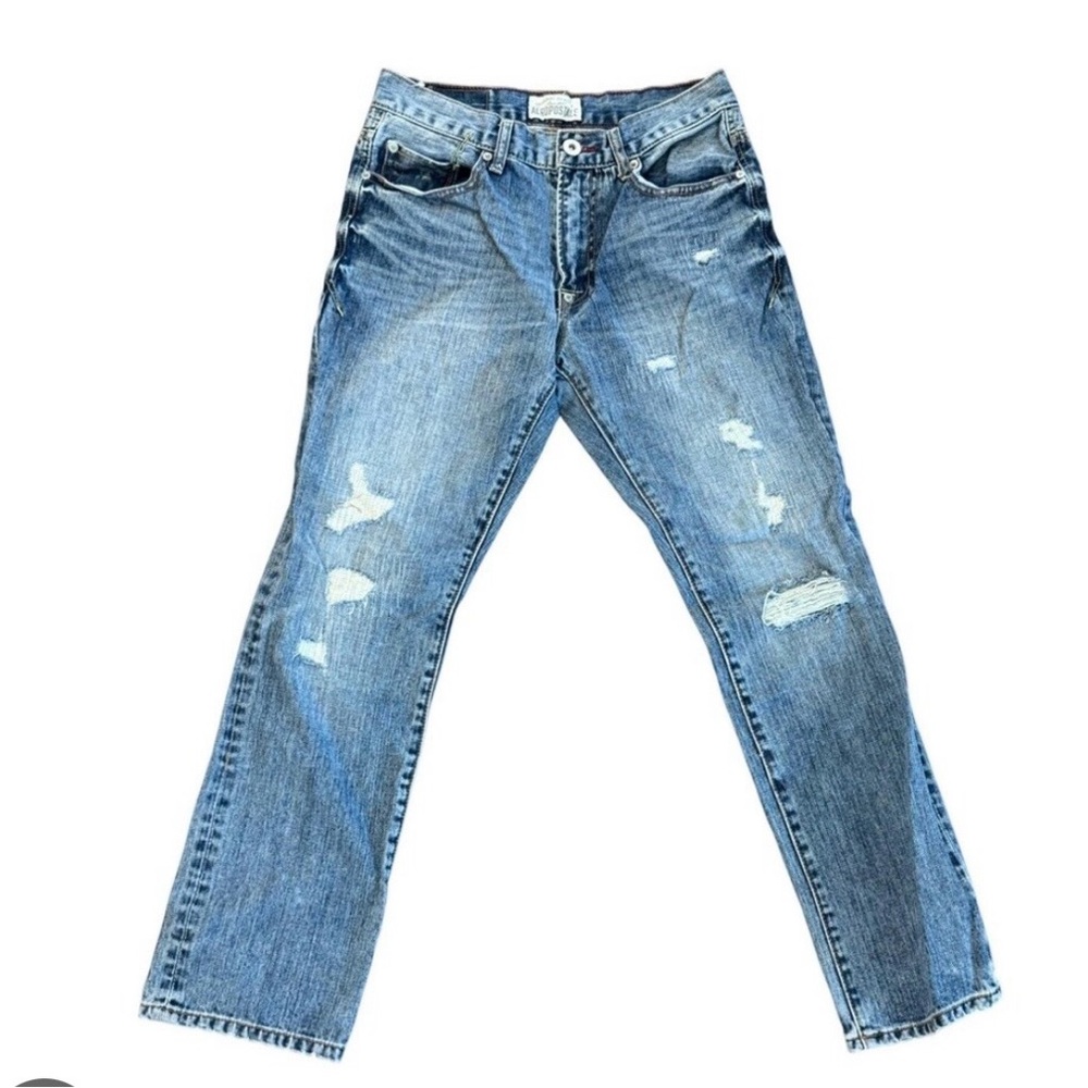 Aeropostale Men's Light Blue Ripped Jeans